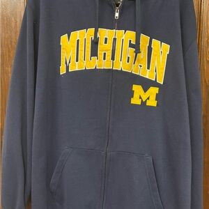 Navy and Gold Michigan Zip Hoodie